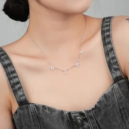 Doremi 925 Sterling Silver Necklace Letter Custom Name Cz Zircon Aaa Necklace Diy Pendant Letter Silver Necklace Gift