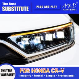 AKD Head Lamp for Honda CR-V LED Headlight 2017-2020 Headlights CRV DRL Turn Signal High Beam Angel Eye Projector Lens