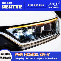 AKD Head Lamp for Honda CR-V LED Headlight 2017-2020 Headlights CRV DRL Turn Signal High Beam Angel Eye Projector Lens