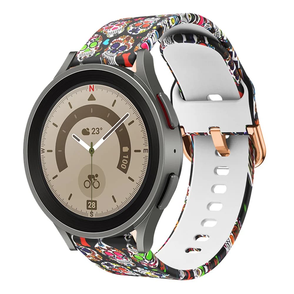 20mm Band For Samsung Galaxy Watch 4 5 44mm 40mm 4 classic accessories Sport Printed silicone bracelet Galaxy 5 pro 45mm strap