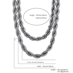 GUCY 10mm Rope Chain Necklace Lowkey fashion Stainless Steel Men Women Jewelry Gifts