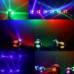 LED 150w Moving Head 8x15W Beam Light with Halo RGBW 4in1 LED DJ Stage Tilt Scan 360° Alien Rotation DMX 512 Disco Bar Dj
