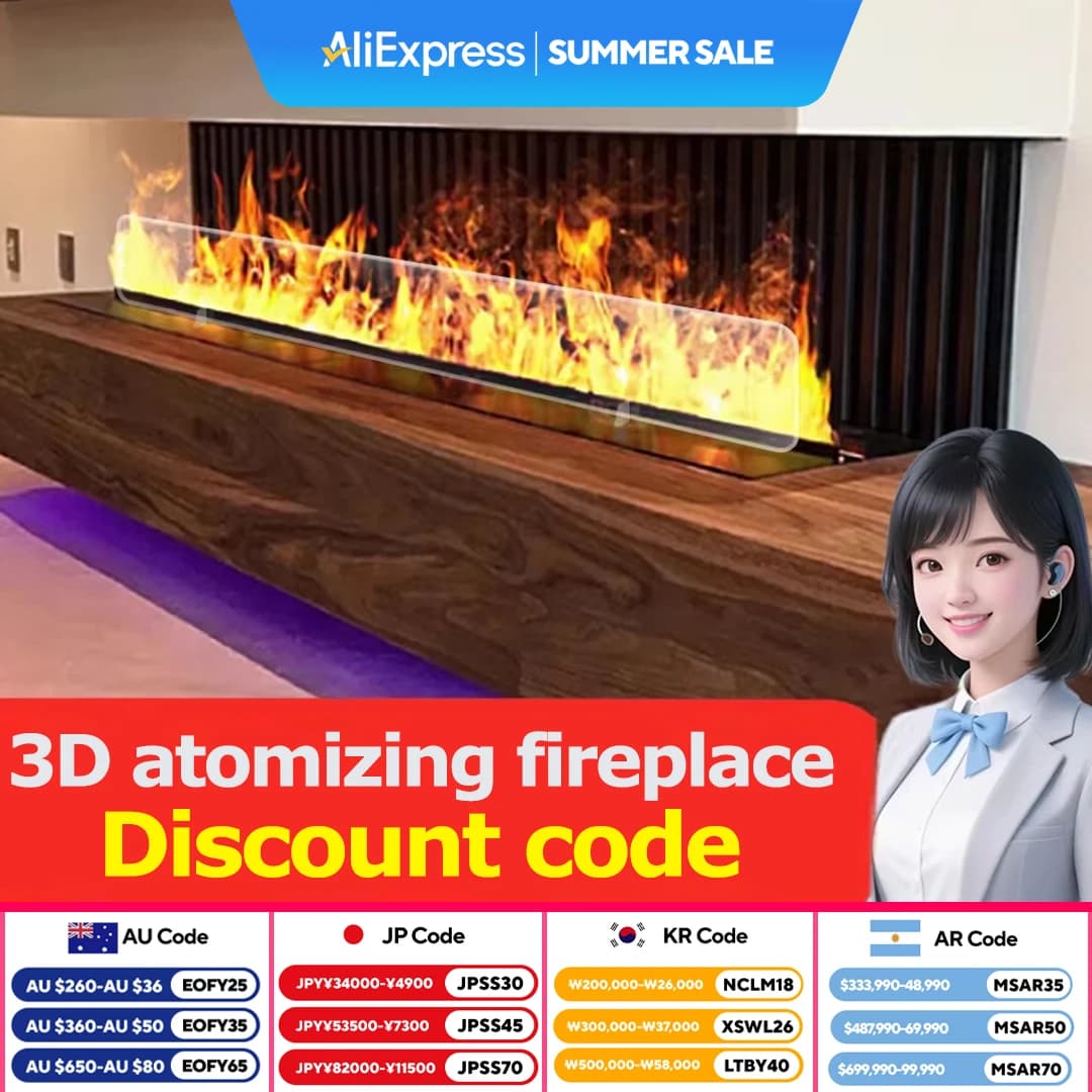 3D Atomized Fireplace Decoration With Colorful Flame ECO Decorative Fire Mist Intelligent Indoor Electric Water Vapor Fireplace