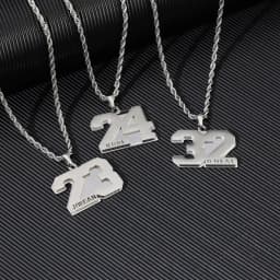 DUOYING Personalized Number Chain Sports Fans Pendant Soccer Football Basketball Name Engraved Custom Necklace