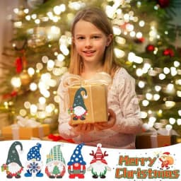 25Pcs Unfinished Christmas Gnome DIY Craft Home Decor Party Favors Holiday Gnome Ornaments With Rope For Christmas Tree Decor