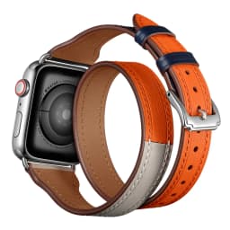 Strap For Apple Watch Band 44mm 45mm 42mm 40mm 49mm 41mm Genuine Leather Double Tour Bracelet iwatch series ultra 8 7 SE 6 5 4 3