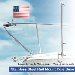 Flag Pole Holder For RV 304 Stainless Steel Banner Pole Holder Yacht Flag Holder Boat Accessories For Marines Yacht RV Pontoon