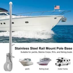 Flag Pole Holder For RV 304 Stainless Steel Banner Pole Holder Yacht Flag Holder Boat Accessories For Marines Yacht RV Pontoon