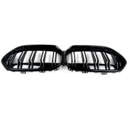 For BMW F44 220i Gran Coupe 2020-2022 Dual Slats Front Bumper Grille Gloss Black