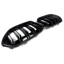 For BMW F44 220i Gran Coupe 2020-2022 Dual Slats Front Bumper Grille Gloss Black
