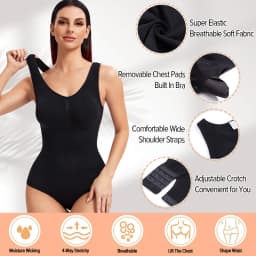 Slimming Bodysuit Shapewear for Women Seam-free Tummy Control Underwear Tops Built in Bra Camisole Body Shaper Sexy Fajas