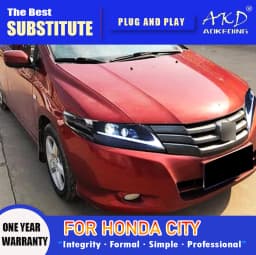 AKD Head Lamp for Honda CITY LED Headlight 2008-2014 Headlights CITY DRL Turn Signal High Beam Angel Eye Projector Lens