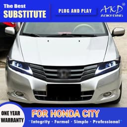 AKD Head Lamp for Honda CITY LED Headlight 2008-2014 Headlights CITY DRL Turn Signal High Beam Angel Eye Projector Lens