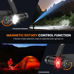 SOFIRN HS43 3200lm Headlamp Red Light 660nm 21700 USB C Rechargeable Flashlight with Magnetic Rotary Control Ring for Outdoor