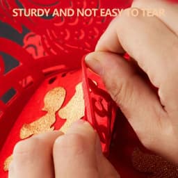 Chinese New Year Lanterns Lucky Non-woven 3D Puzzle Lantern with Chinese Red Fu 2024 Spring Festival Decorations Hangings