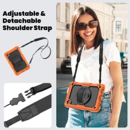 For Samsung Galaxy TAB A9/A9 Plus Military Grade Shockproof Protector Silicone Cover Case + Pencil Holder+Handle Shoulder Strap