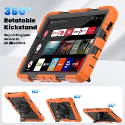 For Samsung Galaxy TAB A9/A9 Plus Military Grade Shockproof Protector Silicone Cover Case + Pencil Holder+Handle Shoulder Strap