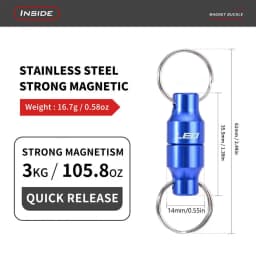 Fly Fishing Retractor Fishing Net Holder Fishing Retractor Net Release Keeper With Carabiner Alloy Magnet Clip Holder Fly