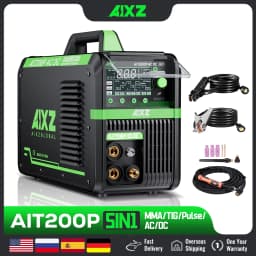 AC/DC TIG Welder 200A Pulse AIT200P AIXZ 5 in 1 HF TIG ARC Stick Spot Welder Aluminum IGBT Inverter Welding Machine EU Plug