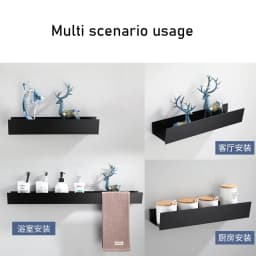 Bathroom Glass Shelf No Drill Organizer Shower Storage Rack Black Corner Shelves Wall Mounted Aluminum Toilet Shampoo Holder