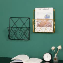 Wall Newspaper Magazine Racks Nordic Metal Iron Wall Hanging Holder Book Shelf Storage Organizer DIY Home Storage Decoration