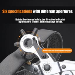 Leather Belt Hole Punch Plier Eyelet Puncher Revolve Sewing Machine Bag Setter Tool Watchband Strap Household Leathercraft