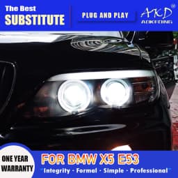 AKD Head Lamp for BMW X5 E53 LED Headlight 2003-2006 Headlights E53 DRL Turn Signal High Beam Angel Eye Projector Lens