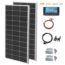 120W 240W 360W 480W Tempered Glass Solar Panel Rigid Painel 12V 1-4pcs Windproof Anti-snow Anti-hail PV Panels Solar System