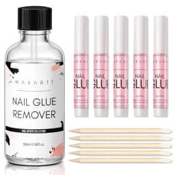 Makartt Nail Glue & Remover Kit – Super Strong Adhesive for Press-On Nails with 10ml or 50ml Glue Debonder, Easy Removal