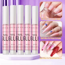 Makartt Nail Glue & Remover Kit – Super Strong Adhesive for Press-On Nails with 10ml or 50ml Glue Debonder, Easy Removal