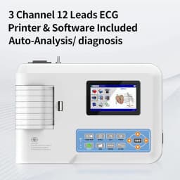 CONTEC Digital 3 Channel 12 Leads ECG/EKG Machine Human or Veterinary Use Electrocardiograph ECG300G