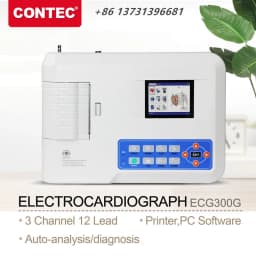 CONTEC Digital 3 Channel 12 Leads ECG/EKG Machine Human or Veterinary Use Electrocardiograph ECG300G