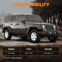 0-6" Lift Rear Adjustable Track Bar Suspension for Jeep Wrangler JK 2007-2018 Panhard Rods