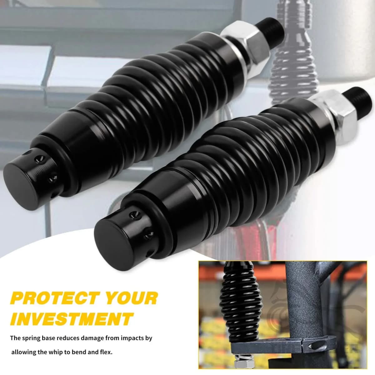 UTV Whip Lights Spring LED Mounting Base Compatible With Polaris RZR XP For Can-Am Maverick X3 For ATV Boat Offroad