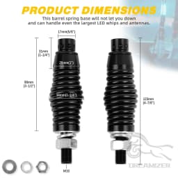 UTV Whip Lights Spring LED Mounting Base Compatible With Polaris RZR XP For Can-Am Maverick X3 For ATV Boat Offroad