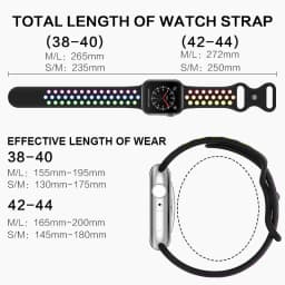 Sport Strap for Apple Watch Band 44mm 40mm 42-38-41mm 45 mm Air-hole Silicone Bracelet iWatch Series 9/8/7 6 SE 5 Ultra 2 49mm