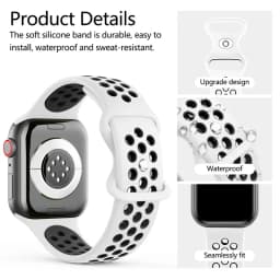 Sport Strap for Apple Watch Band 44mm 40mm 42-38-41mm 45 mm Air-hole Silicone Bracelet iWatch Series 9/8/7 6 SE 5 Ultra 2 49mm