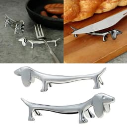 Stainless Steel Dachshund Dog Chopstick Holder Chopsticks Rest Spoon Stand Fork Holder Kitchen Cutlery Shelf Table Decoration