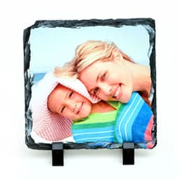 US Stock 20Pcs 7.87in x 7.87in Sublimation Square Photo Slate Rock Plaque Blanks with Stand For Desktop Souvenir DIY Custom Gift
