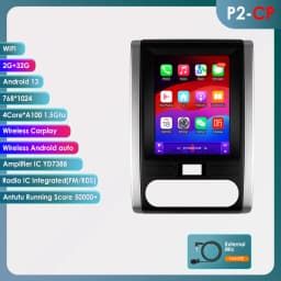 Hizpo For Tesla Style Android 13 Car Radio for Nissan X-Trail Xtrail 2 T31 MX6 2007 Multimedia Player 2 Din Stereo Carplay GPS