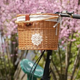 Wicker Bicycle Basket Handlebar Basket For Bicycle Storage Front Basket With Liner Beach Cruiser Basket With Cover And Leather