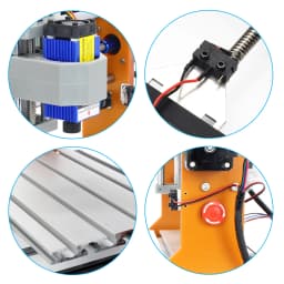 【US&EU】2024 New CNC 3018 Plus Laser Router Machine Alumina Alloy Metal Frame Upgrade Kit 42 Stepper With Limit, Emergency Stop