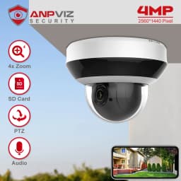 Anpviz 4MP PoE PTZ CCTV IP Dome Camera 4X Optical Zoom 2560x1440@30fps Security Camera Perimeter Protection Built-in Audio Alarm