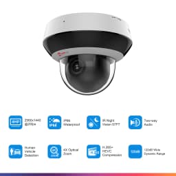 Anpviz 4MP PoE PTZ CCTV IP Dome Camera 4X Optical Zoom 2560x1440@30fps Security Camera Perimeter Protection Built-in Audio Alarm