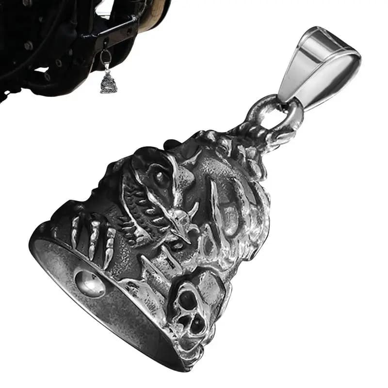 Motorcycle Good Luck Bell Skull Motorcycle Lucky Bell Novelty Dangling Dragon Bell Riding Accessories For Cycling Cars Keys