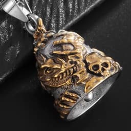 Motorcycle Good Luck Bell Skull Motorcycle Lucky Bell Novelty Dangling Dragon Bell Riding Accessories For Cycling Cars Keys