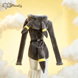 Meowcos PM Derivative Cosplay Costume Moonlight Anime Derivative Furry Hoodie Deep V Romper Bodysuit Socks with Belt and Tail