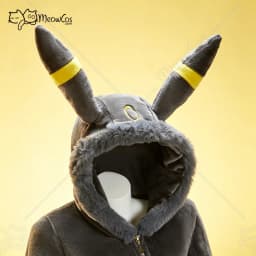 Meowcos PM Derivative Cosplay Costume Moonlight Anime Derivative Furry Hoodie Deep V Romper Bodysuit Socks with Belt and Tail