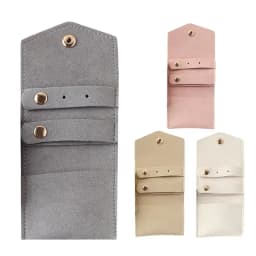Mini Roll Foldable Jewelry Case Portable Travel Jewelry Organizer For Journey Earrings Rings Necklaces Brooches Storage Bag