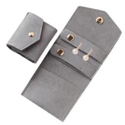Mini Roll Foldable Jewelry Case Portable Travel Jewelry Organizer For Journey Earrings Rings Necklaces Brooches Storage Bag